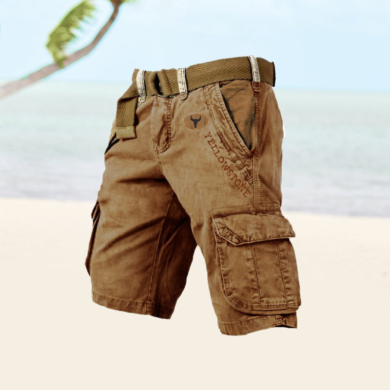 Knee-length cargo shorts designed for men seeking functionality and comfort.