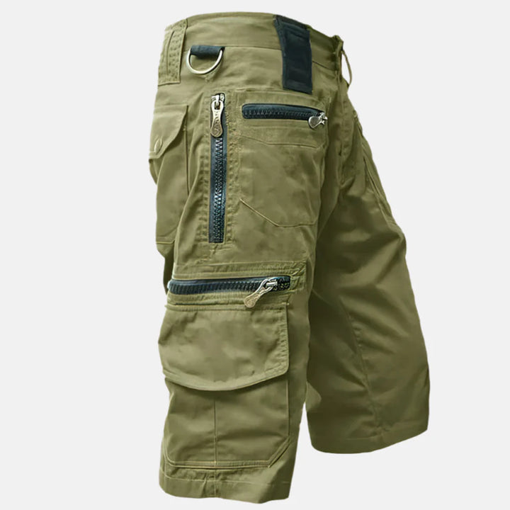 Stylish men's knee-length utility shorts for men's fashion, offering comfort and a relaxed fit for daily wear.