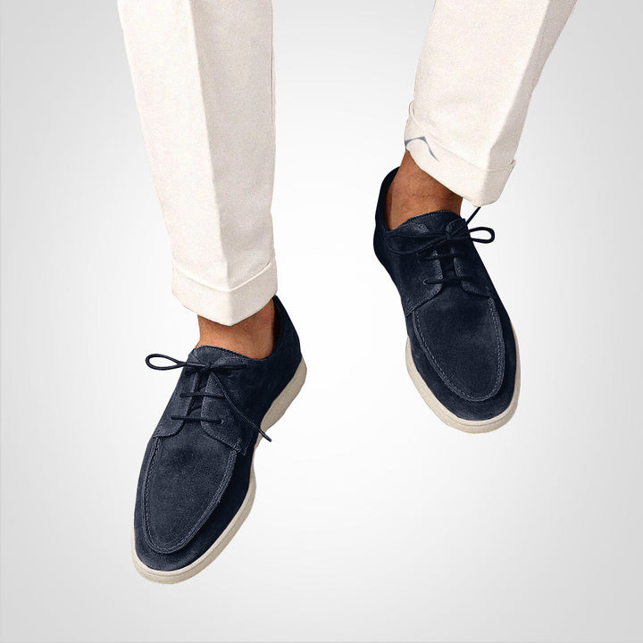 Comfortable men's lace-up boat shoes. Casual loafers for stylish everyday wear and summer activities.