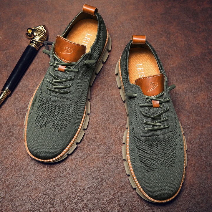 Essential men's fashion: comfortable breathable lace-up sneakers for everyday wear & versatile style.