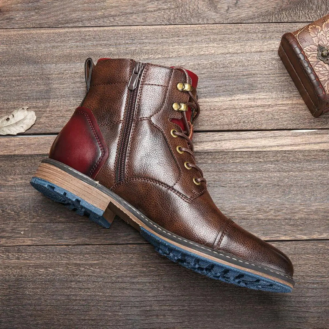 Professional men's leather dress boots, perfect for smart casual or daily wear.