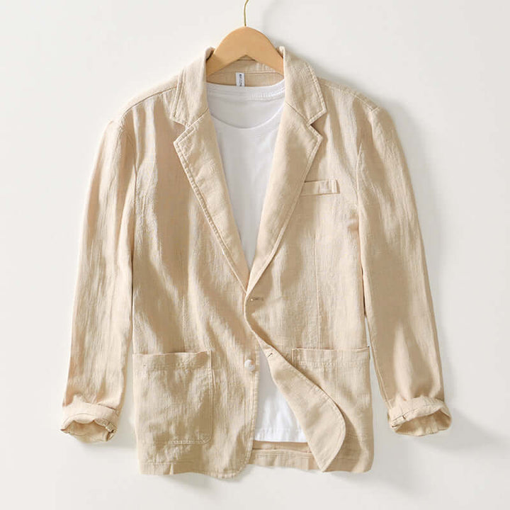 Lightweight men's all-season blazer jacket. Comfortable, modern design for versatile smart casual & business fashion.
