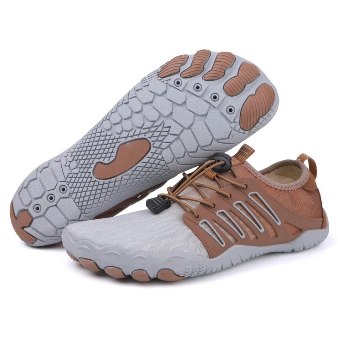Men's lightweight barefoot walking shoes, perfect for summer comfort & athletic casual style. Breathable upper.