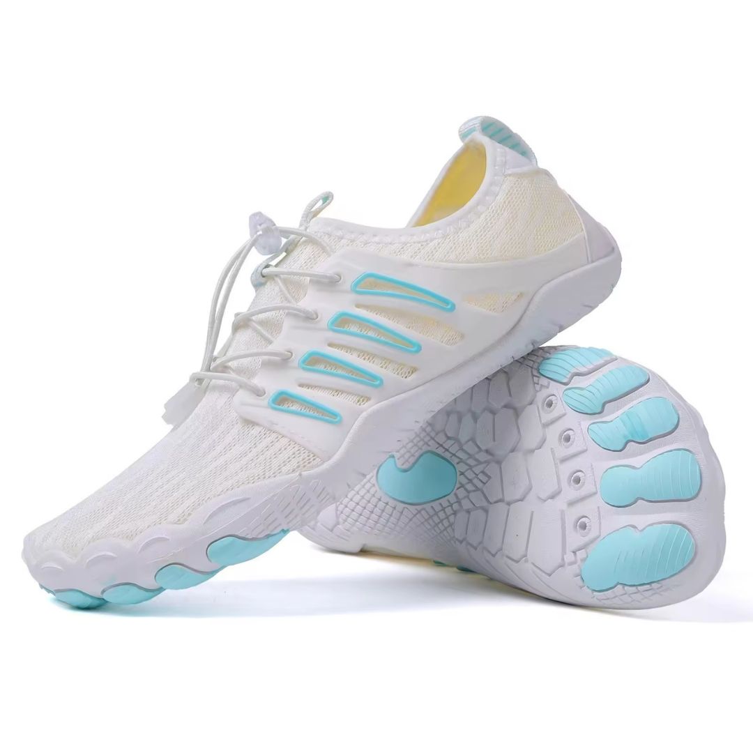 Breathable men's slip-on walking shoes with a flexible sole, ideal for barefoot comfort & summer travel.