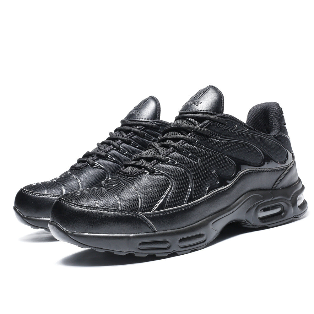 Men's lightweight black safety shoes with steel toe, water-resistant design for all-day comfort & slip resistance.