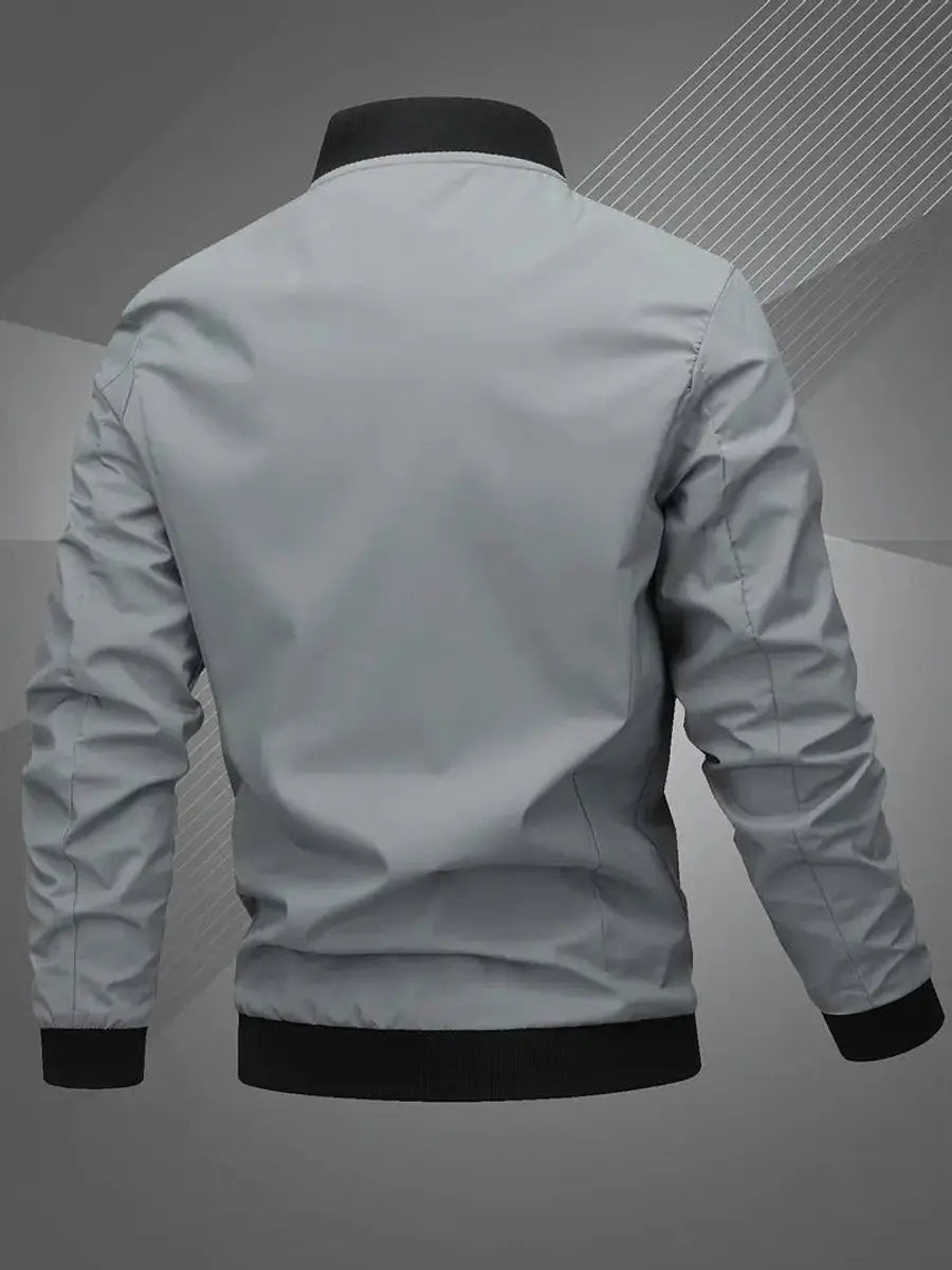 Men's lightweight bomber jacket, effortless zip-up outerwear for spring & fall.