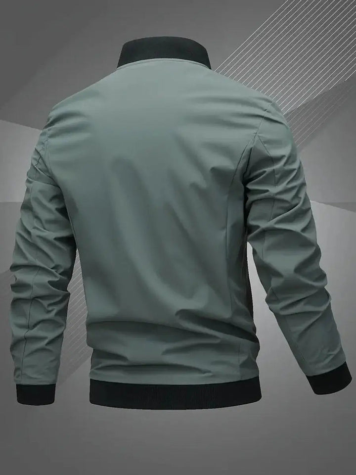 Classic men's bomber jacket, lightweight zip-up outerwear, great for layering in spring/fall.