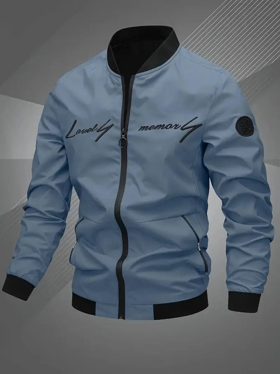 Modern men's casual bomber jacket, lightweight and comfortable for daily wear.
