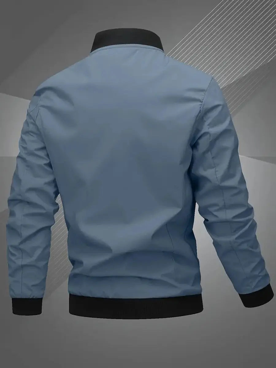 Men's zip-up spring jacket, lightweight bomber style with a smart casual appeal.