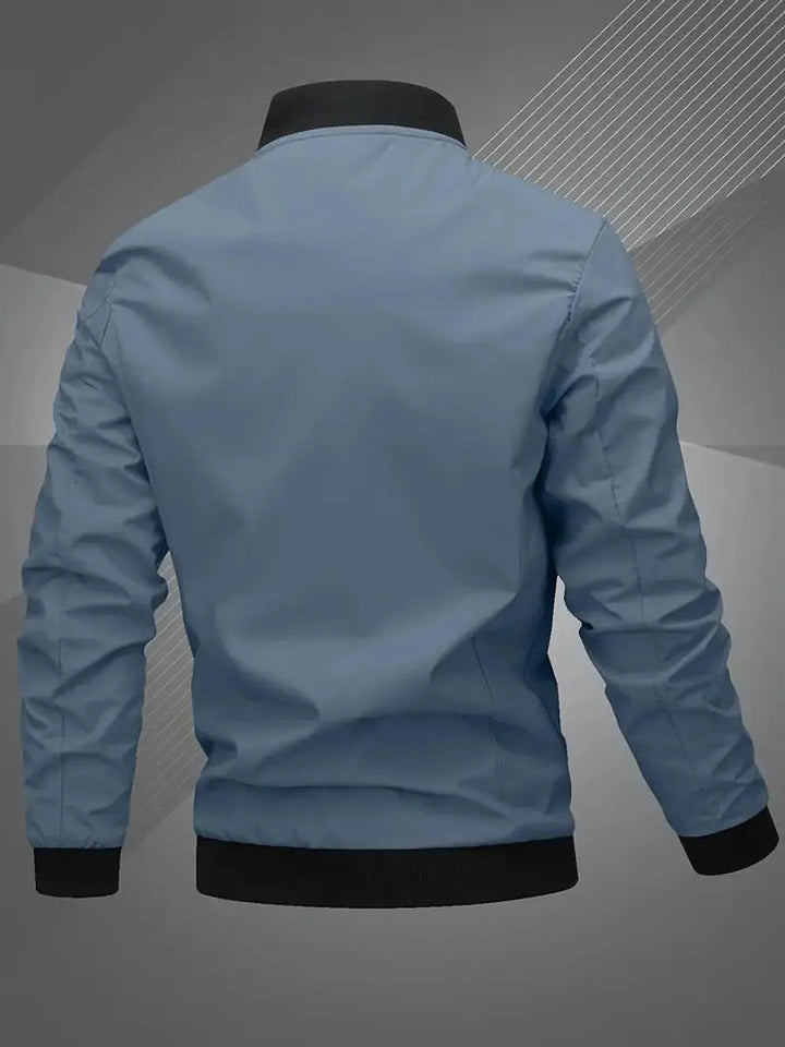Men's zip-up spring jacket, lightweight bomber style with a smart casual appeal.