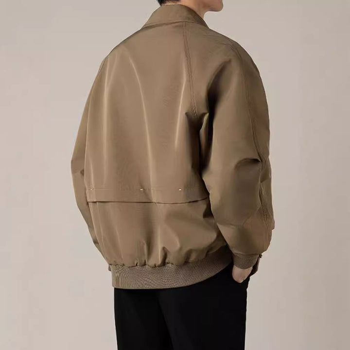 Stylish men's casual bomber jacket. Lightweight zip-up outerwear for everyday spring & autumn fashion.
