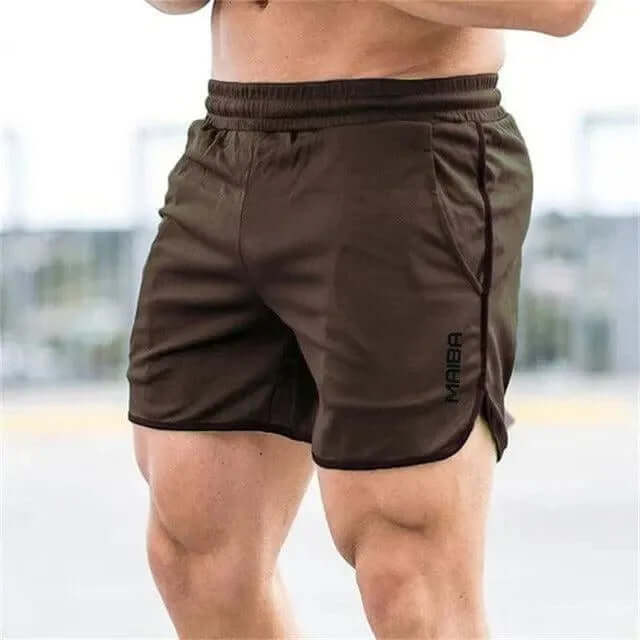 Men's running shorts with pockets, breathable and lightweight for optimal workout performance.
