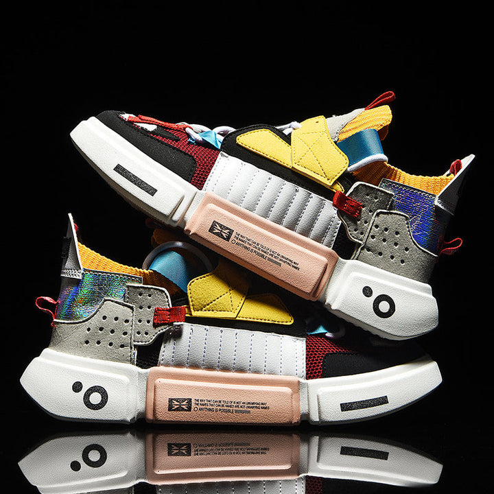 Modern men's athletic lace-up shoes, engineered for breathable comfort during runs and workouts.