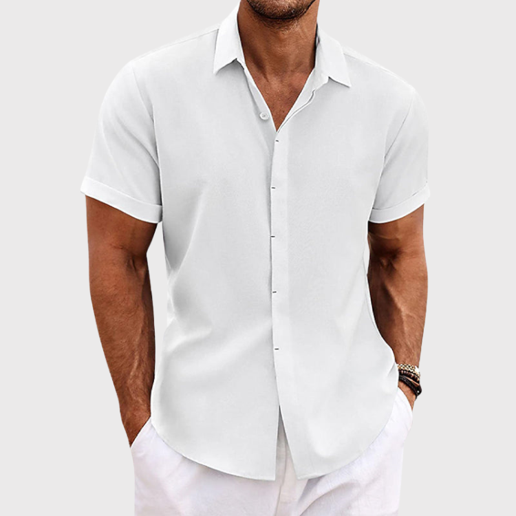 Classic fit men's short sleeve shirt, designed for breathable lightweight summer comfort & stylish men's clothing.