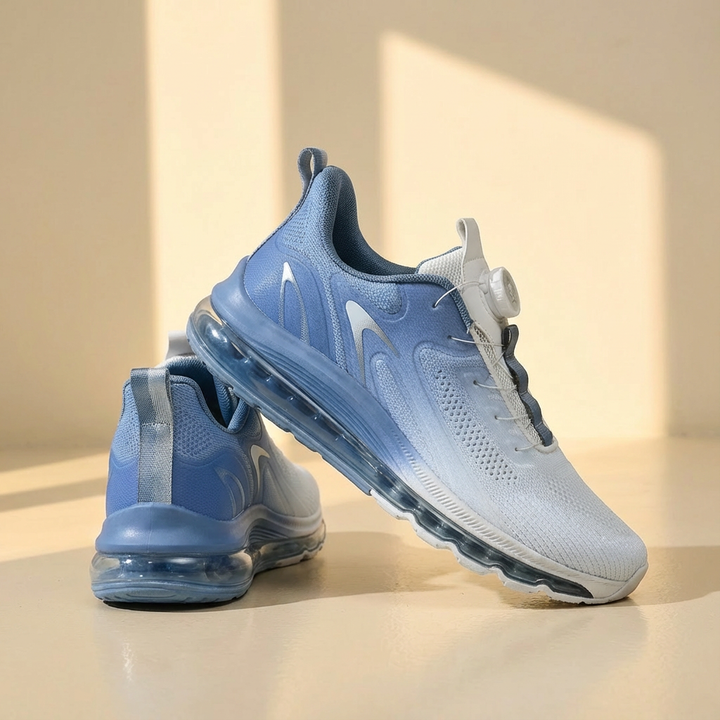 Durable men's training shoes featuring a responsive air cushion sole for impact absorption