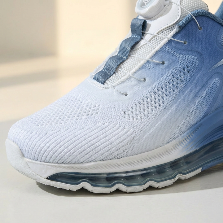 Side profile of men's lightweight athletic footwear, emphasizing the modern design