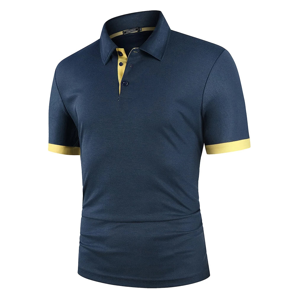 Men's summer shirt, a breathable short sleeve polo for casual outings.