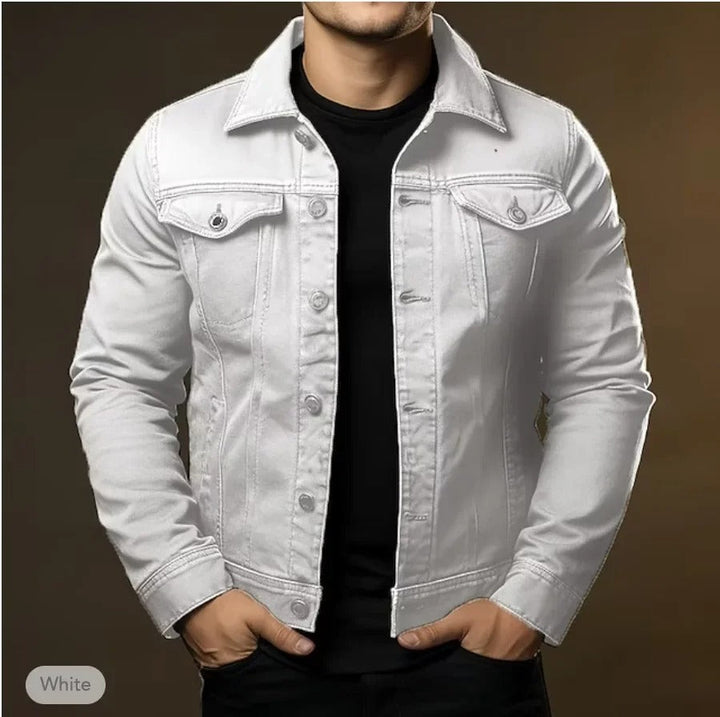 Men's lightweight casual denim jacket for spring everyday wear, stylish denim outerwear.