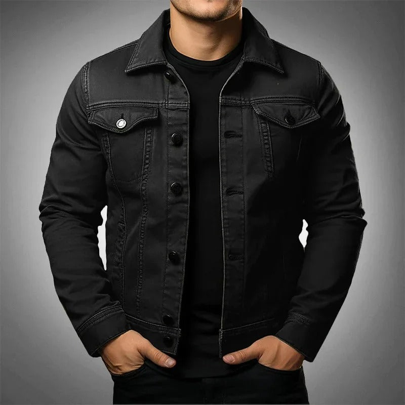 Comfortable and lightweight men's casual jacket, ideal for spring denim outerwear.