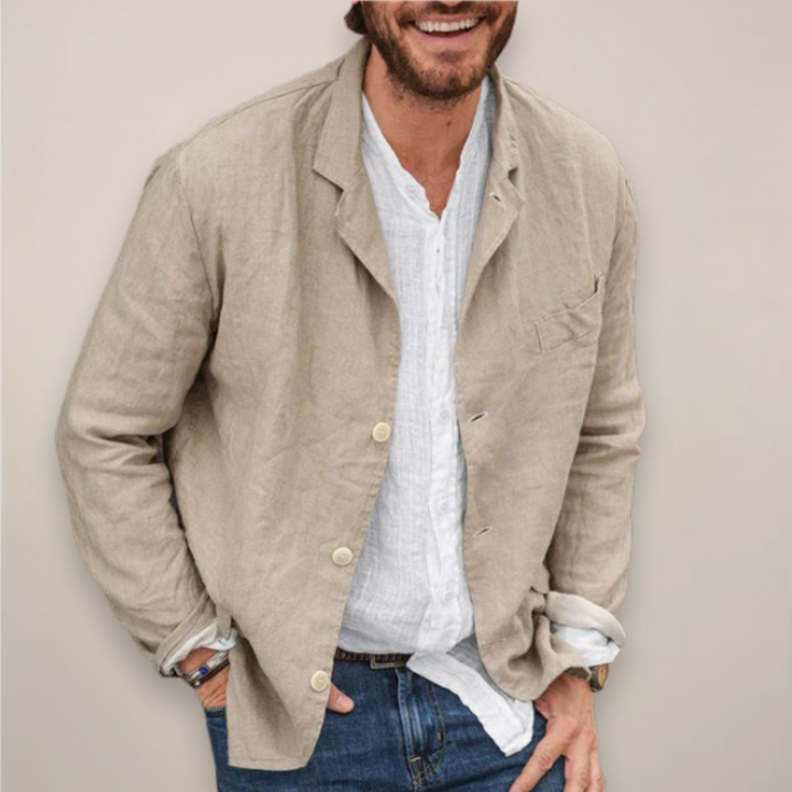 Men's lightweight casual summer blazer in a smart casual style, perfect for warm weather and everyday fashion.