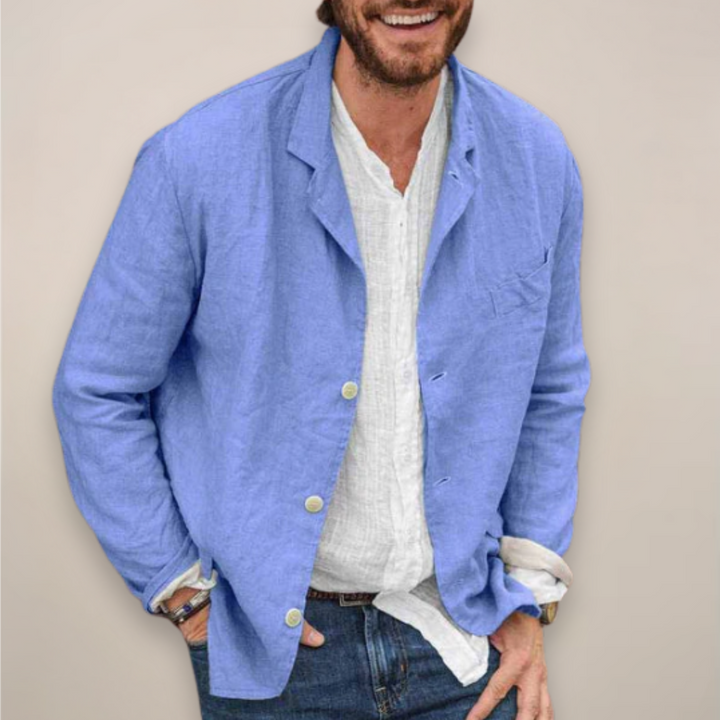 Comfortable men's casual blazer, ideal for summer. Lightweight design for smart casual and everyday wear.