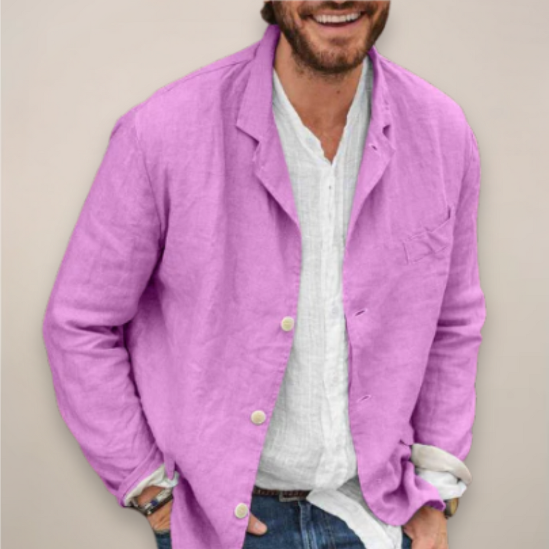 Men's versatile summer blazer, a lightweight casual jacket perfect for smart-casual events and warm weather style.