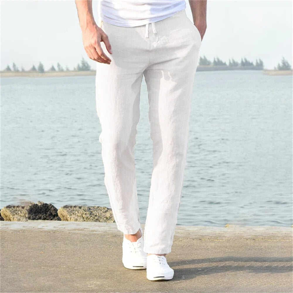 Men's lightweight casual trousers, perfect for everyday wear & summer comfort. Versatile men's fashion.