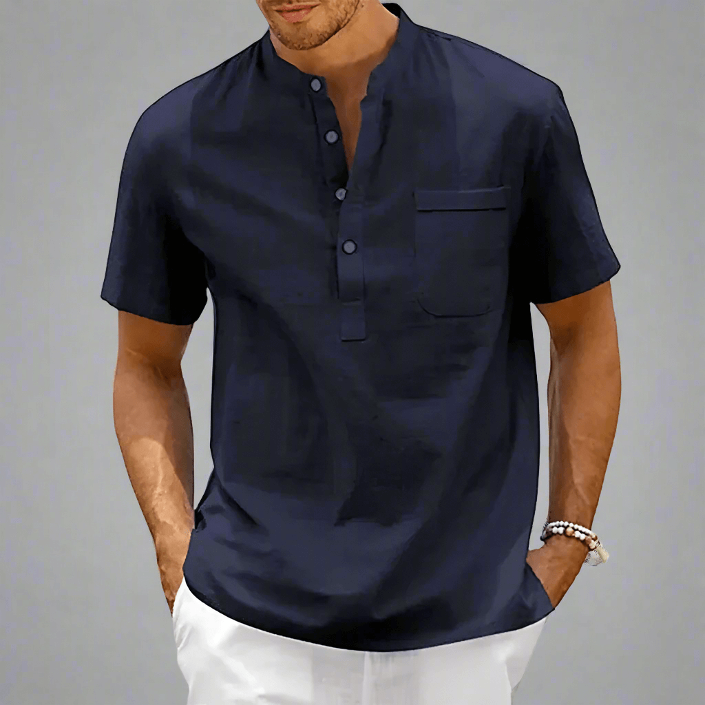 Classic men's casual shirt, lightweight and comfortable. Perfect for everyday wear, easy to style for any occasion.