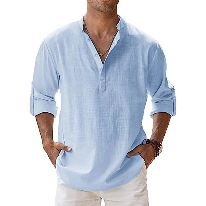 Front view of a men's lightweight cotton shirt, ideal for everyday style.
