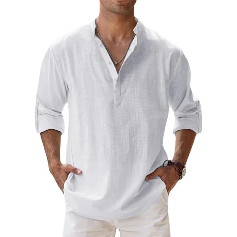 Men's summer wear: a versatile cotton linen shirt for casual occasions.