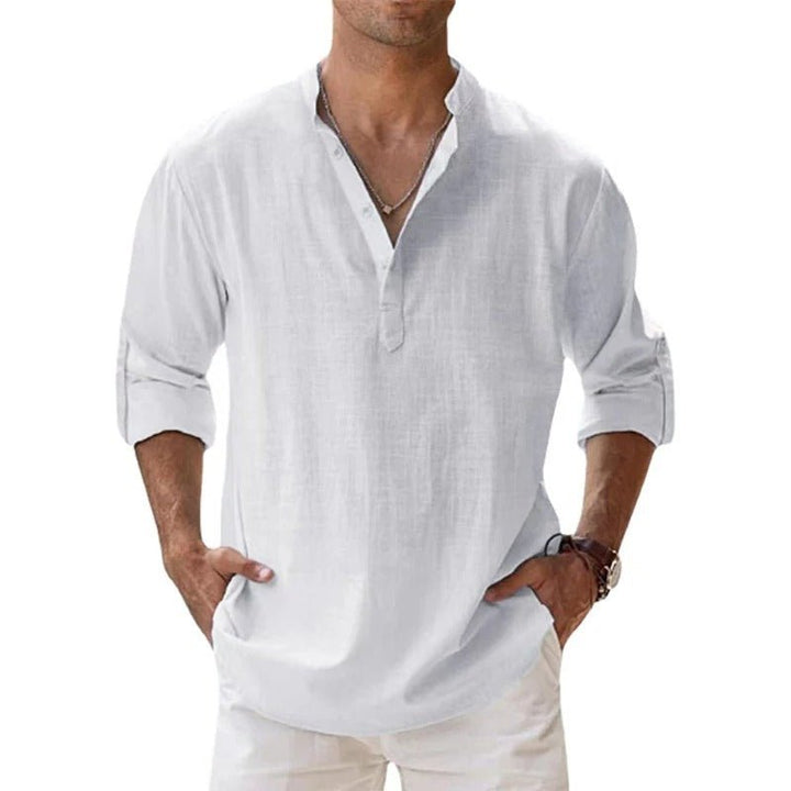 Men's summer wear: a versatile cotton linen shirt for casual occasions.