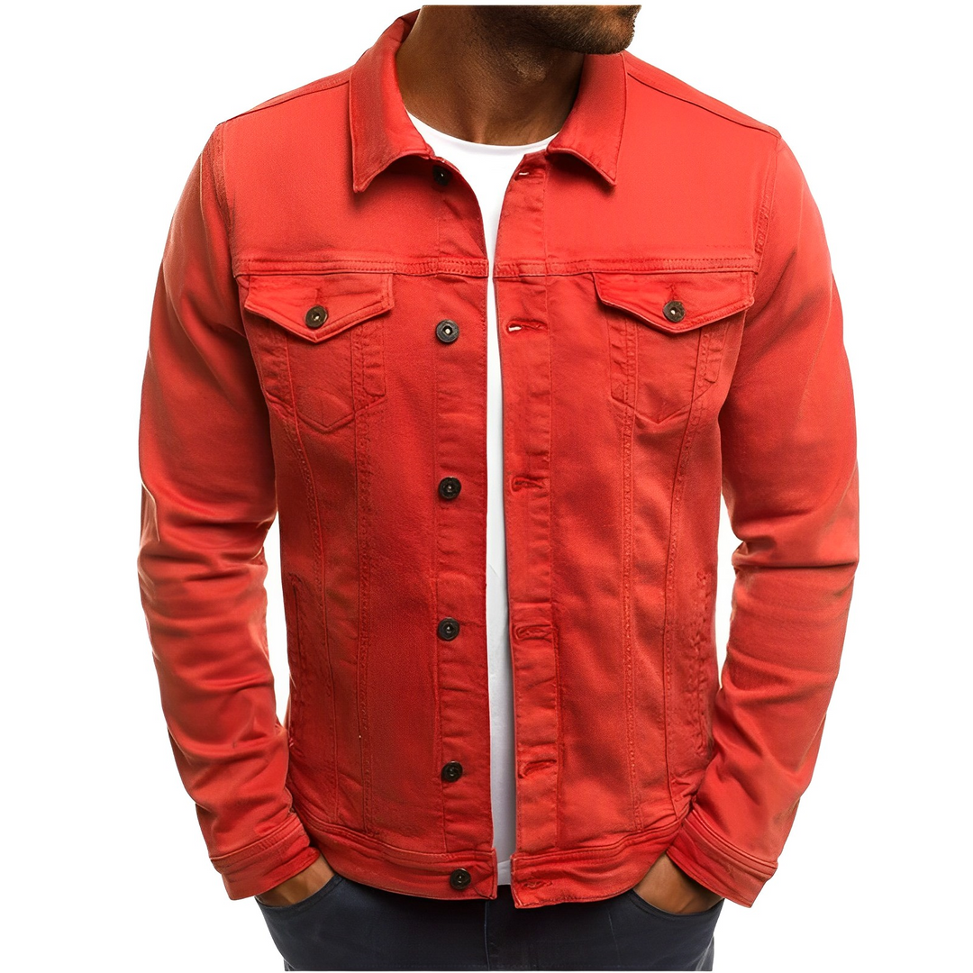 Men's lightweight denim summer jacket, perfect for casual warm-weather style & versatile spring fashion.