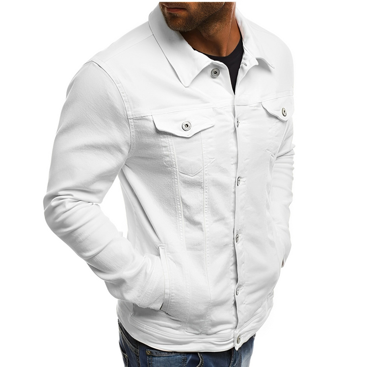 Fashionable men's lightweight denim jacket, perfect outerwear to complete your summer wardrobe.