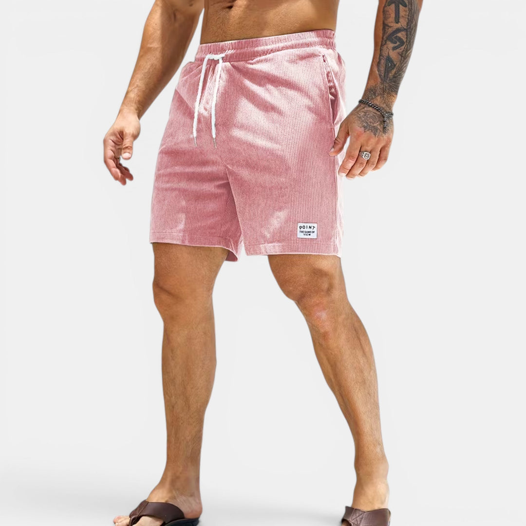 Casual men's drawstring bottoms, lightweight & comfortable, ideal for travel and beach days.