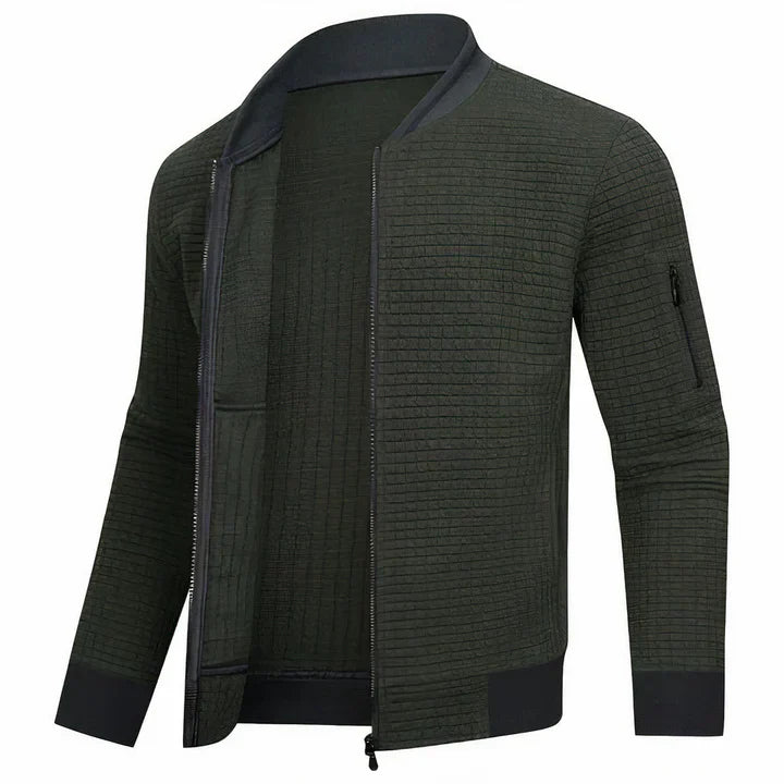 Men's lightweight everyday summer jacket in modern fit. Perfect casual zip-up outerwear for spring and travel.