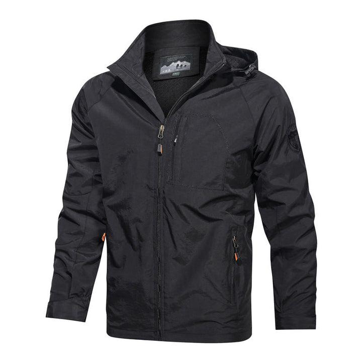 Everyday men's lightweight hooded jacket, ideal for layering and year-round comfort. Modern men's fashion.