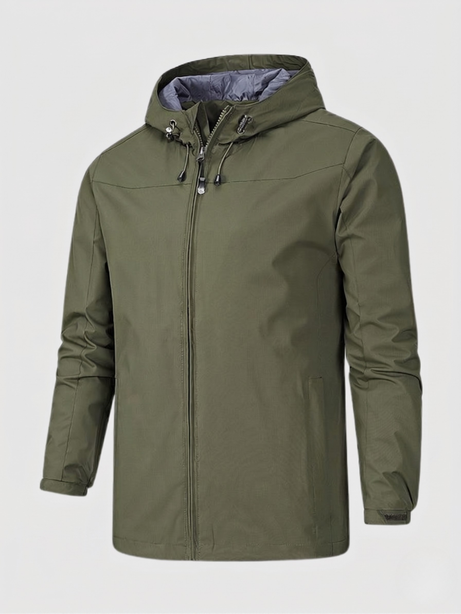 Stylish men's lightweight hooded jacket with full zip for versatile everyday fashion. Great for casual & outdoor wear.