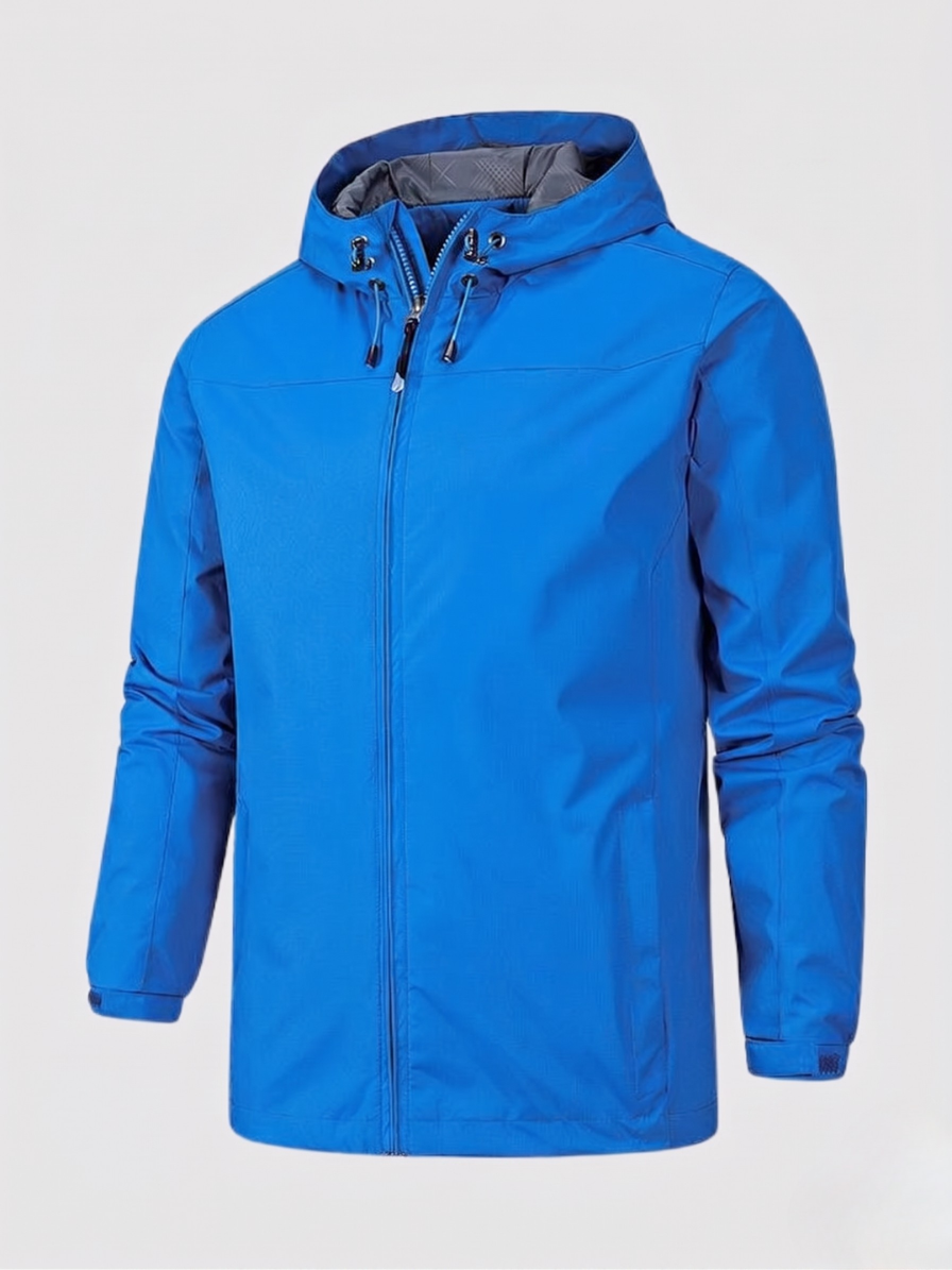 Durable men's hooded full zip jacket. Lightweight design, excellent for spring/fall weather & outdoor adventures.