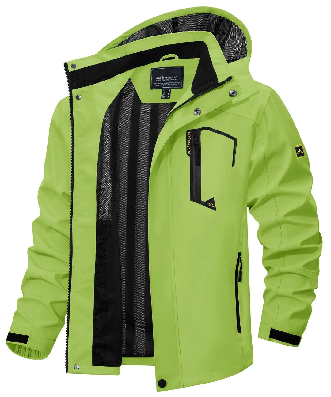 Complete outdoor protection: men's lightweight hooded rain jacket for all-weather style.