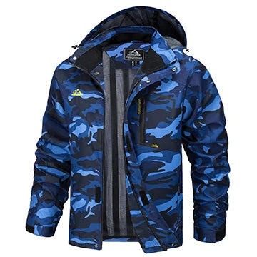 High-performance men's lightweight hooded rain jacket for superior outdoor protection.