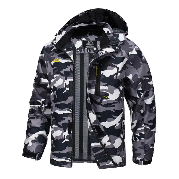 New men's lightweight hooded rain jacket, water-resistant for ultimate outdoor comfort.