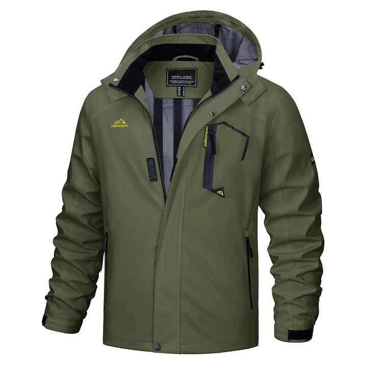 Men's windbreaker rain jacket, hooded and lightweight for excellent outdoor wind protection.