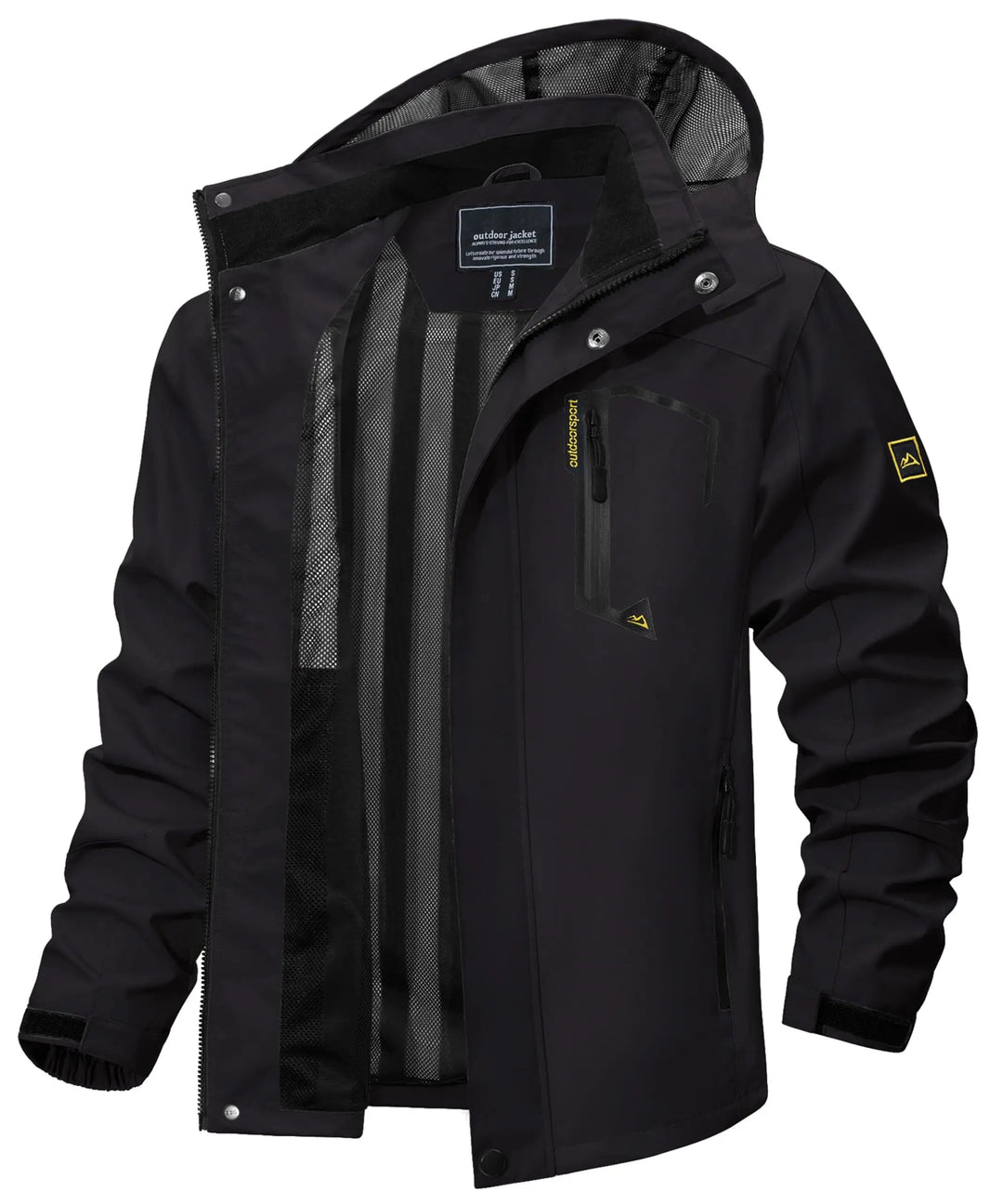 Versatile men's hooded jacket, lightweight, water-resistant for all outdoor activities & hiking.