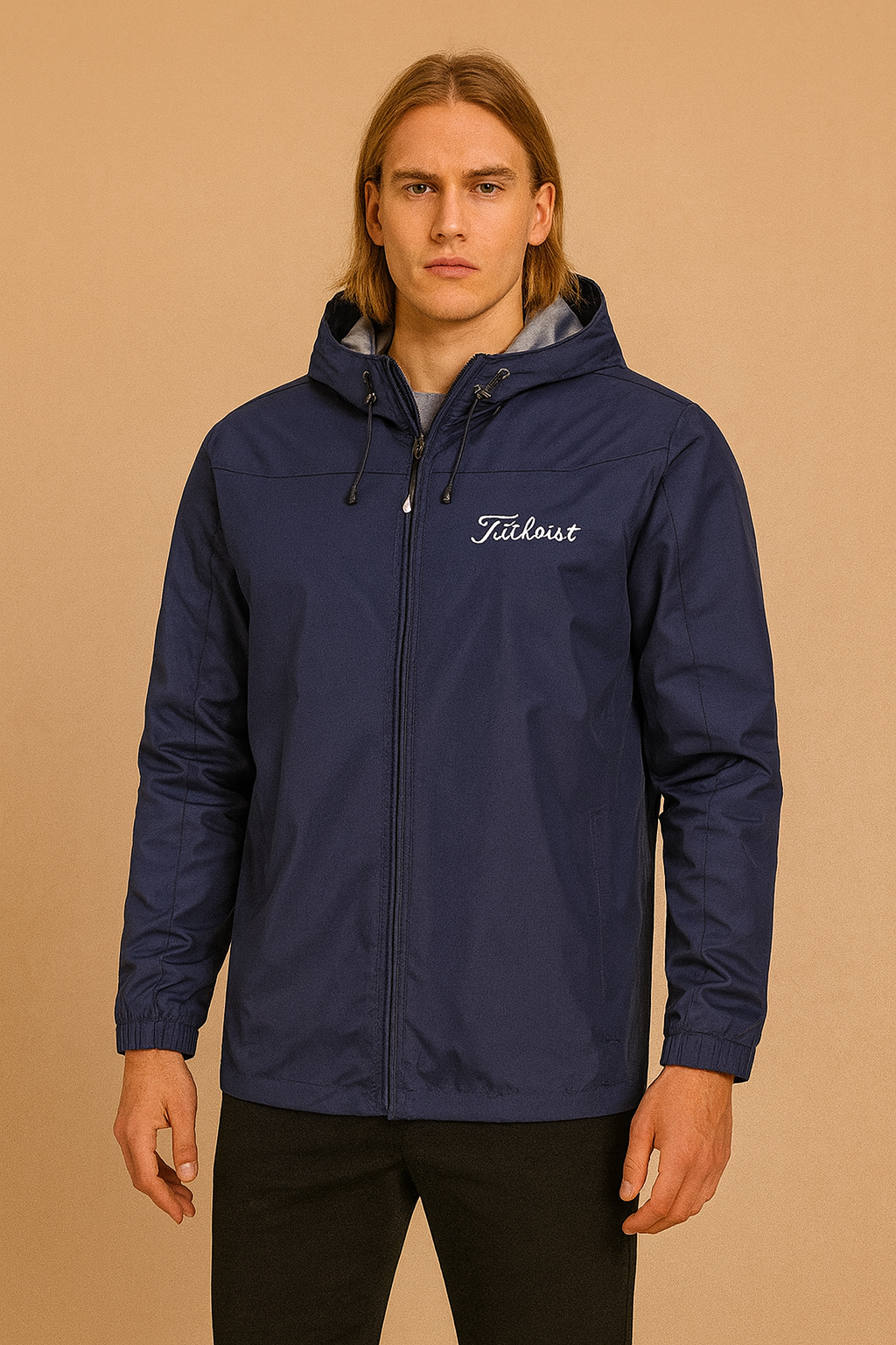 Stylish men's hooded casual jacket, lightweight for sport & outdoor activities, offering weather protection.