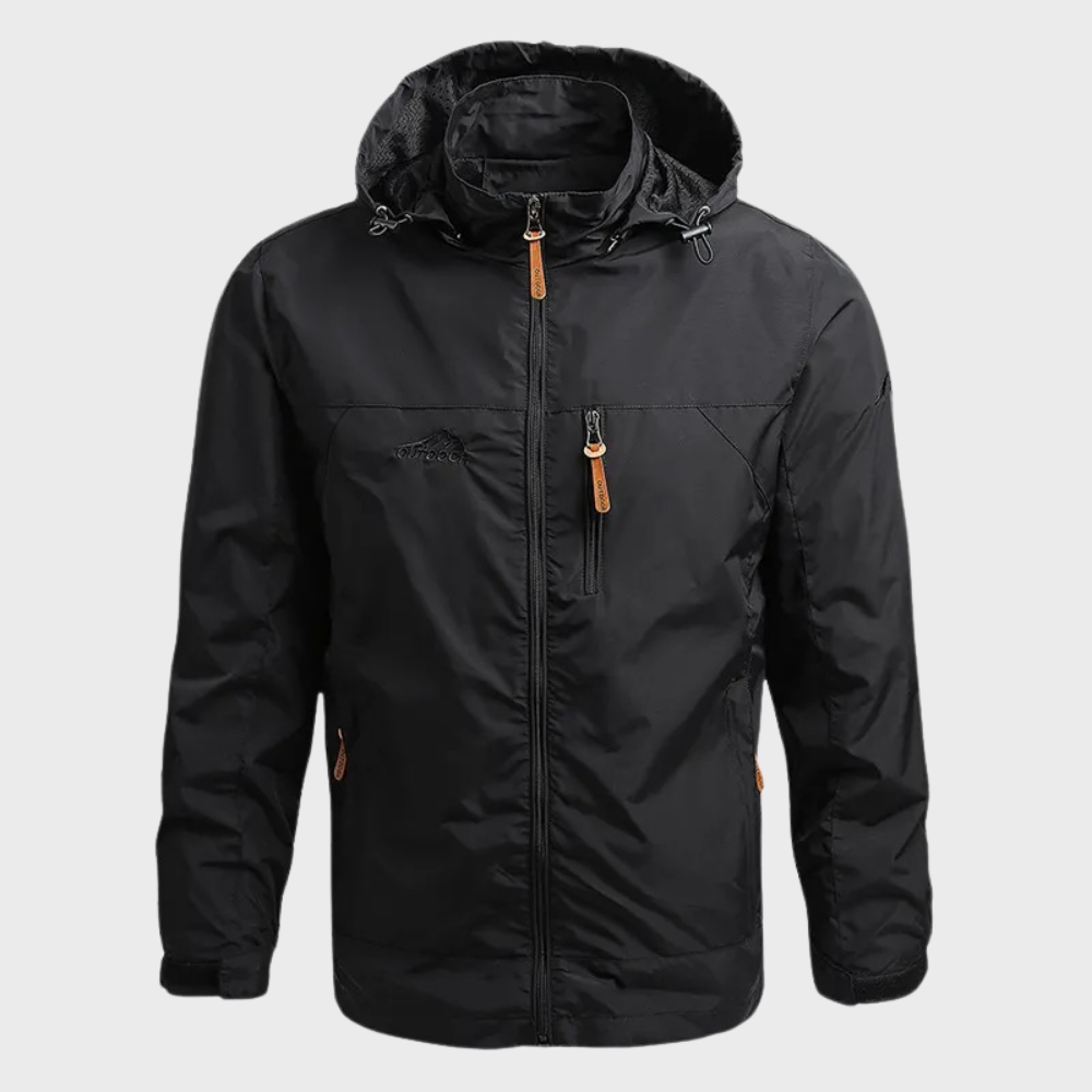 Men's lightweight hooded windbreaker jacket for spring/fall, perfect for casual wear & active lifestyles.