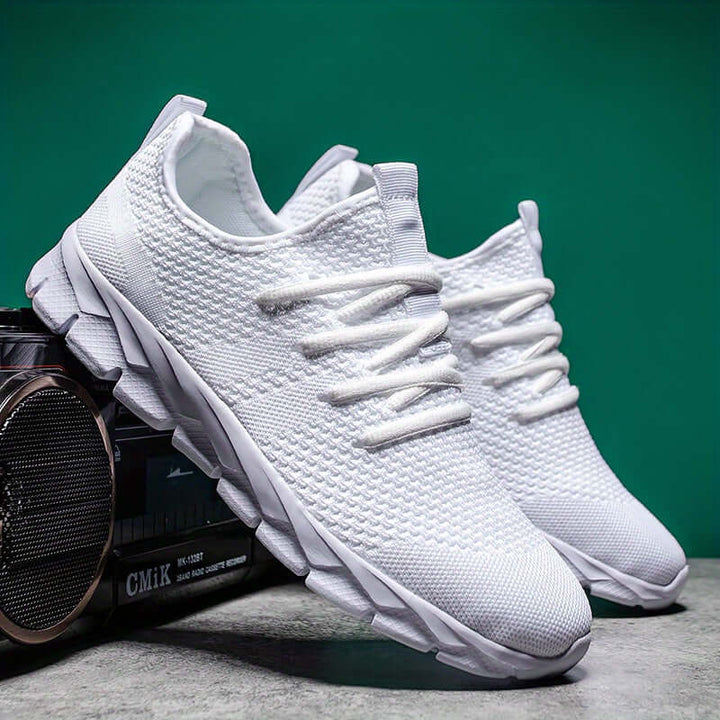 Breathable, lightweight knitted men's running shoes, engineered for comfort, performance, & active wear.