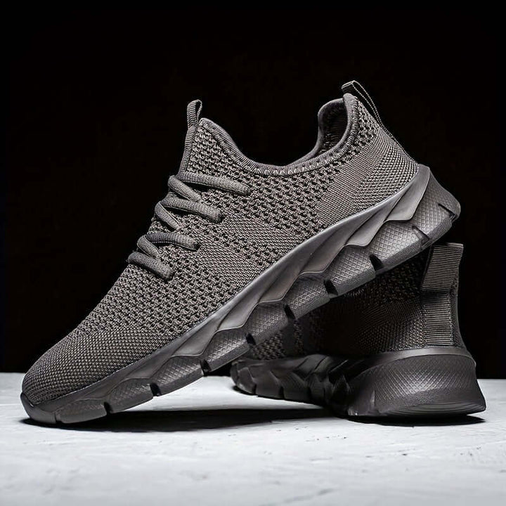 Comfortable men's knitted lightweight sneakers for running & everyday wear, high performance athletic footwear.