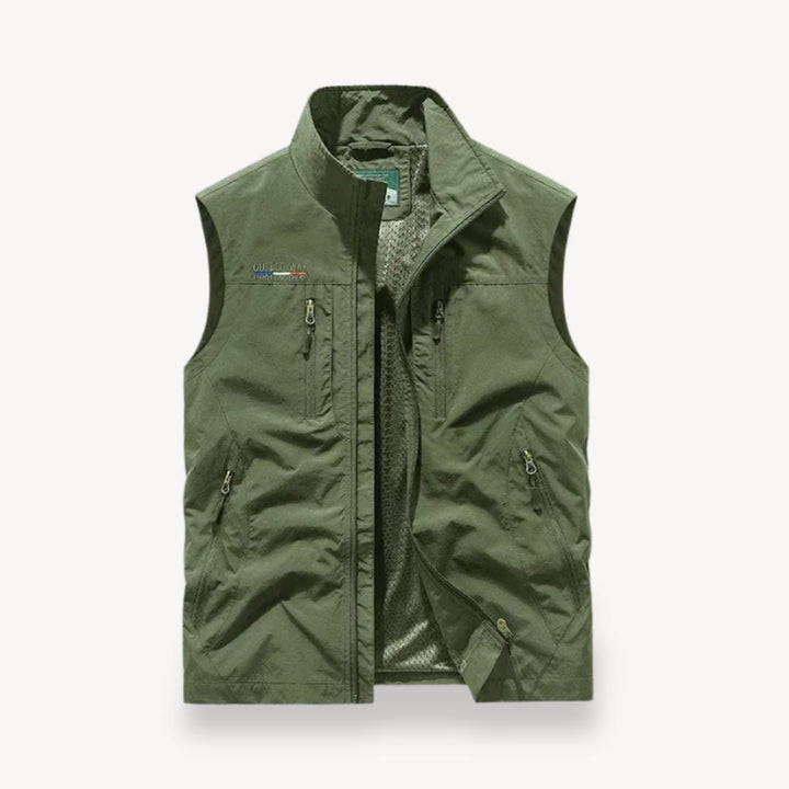 Stylish men's lightweight vest, perfect for summer outdoor fishing, hiking, or casual daily wear. Multi-pocket design.