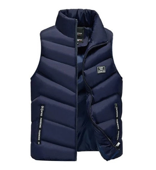 Durable outdoor wear: men's quilted puffer vest in a versatile design.