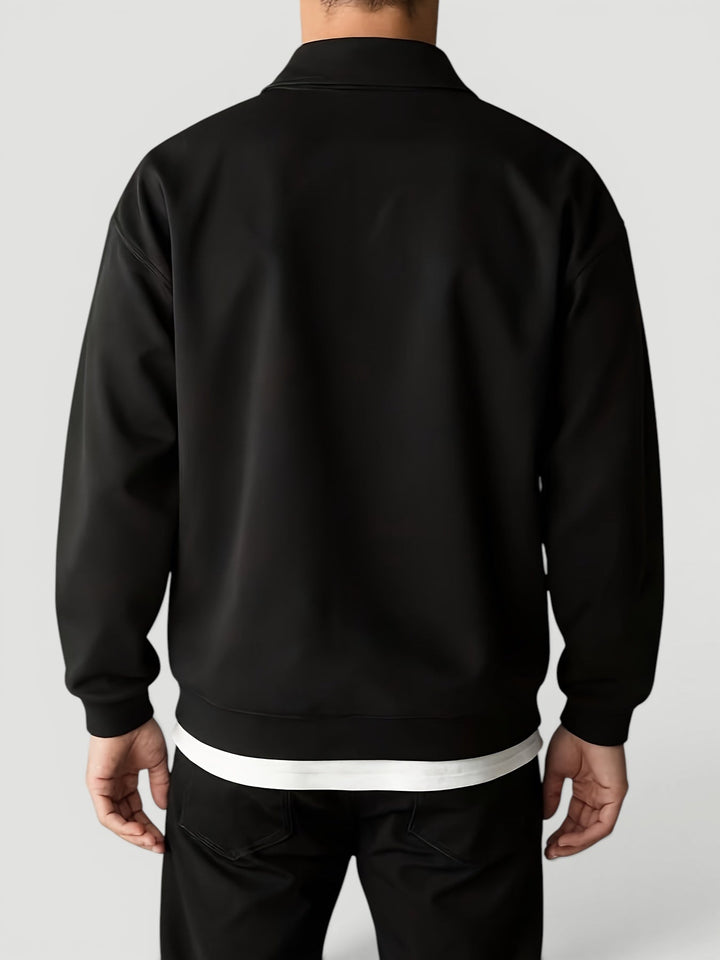 Everyday men's lightweight quarter zip pullover sweater, perfect for comfortable versatile layering.